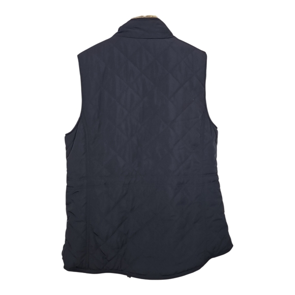 Adrienne Vittadini Navy Blue Quilted Puffed Fur Lined Vest Size Medium - Picture 7 of 16
